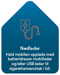 Naudladar - Hald mobilen opplada med batteridreven mobilladar og/eller UDB-ladar til sigarettenneruttak i bil. - Klikk for stort bilete