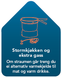 Stormkjøkken og ekstra gas - Om straumen går treng du ei alternativ varmekjelde til mat og varm drikke. - Klikk for stort bilete